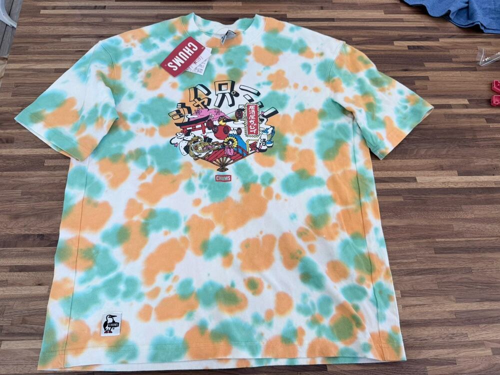 CHUMS Hello Japan Tie Dye Graphic T-Shirt NWT Size L Japan Exclusive